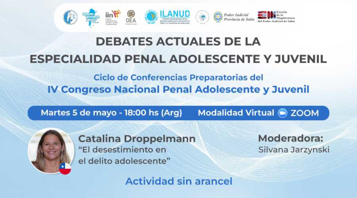 Imagen: La agenda del ciclo de conferencias preparatorias del Congreso Penal Juvenil presenta a Catalina Droppelmann