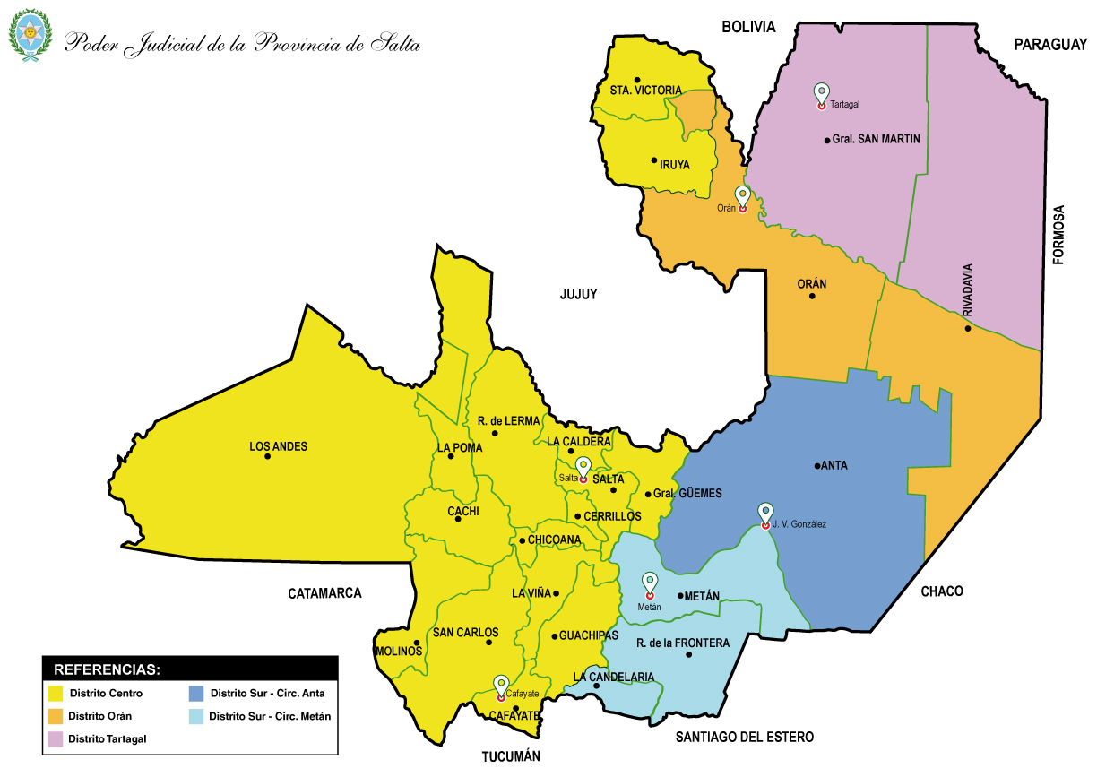 Imagen: Distritos Judiciales de Salta
